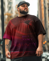 Herren-T-Shirt mit Farbverlauf und Spinnennetz in Übergröße
